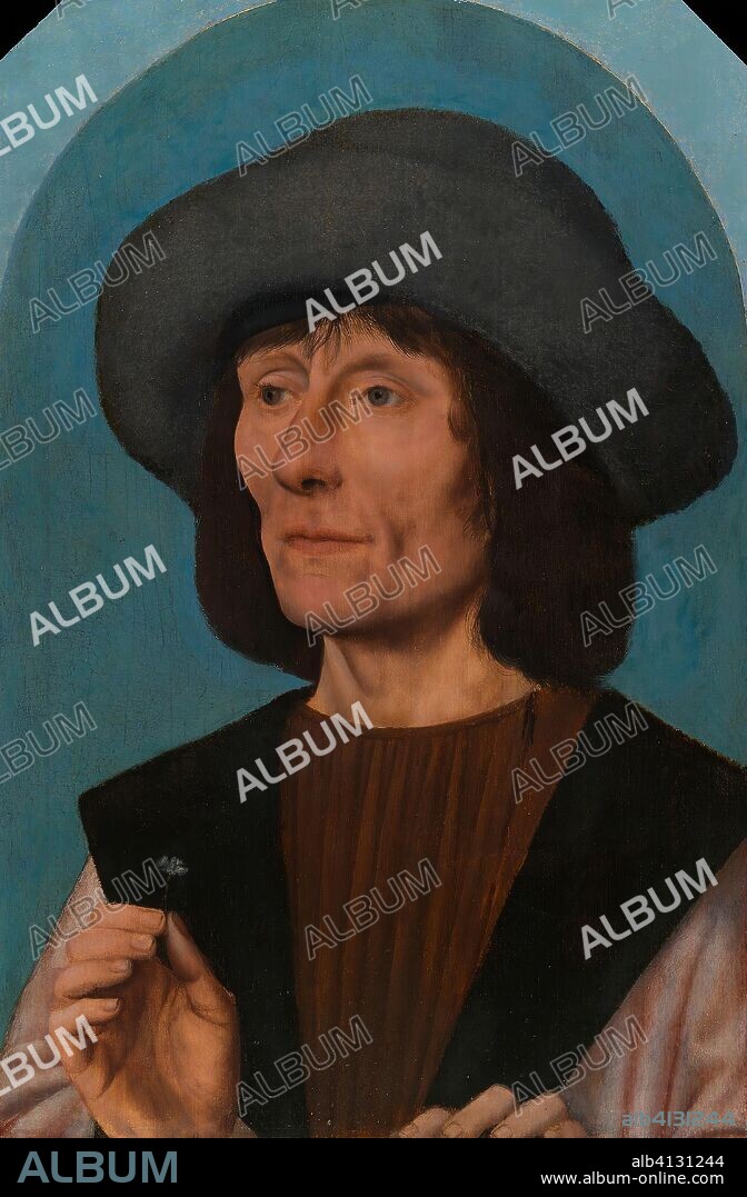 Portrait of a Man with a Pink. Quentin Massys; Netherlandish, 1466 - 1530. Date: 1504-1514. Dimensions: 43.8 × 29.2 cm (17 1/4 × 11 1/2 in.)
Painted surface: 43.2 × 28.4 cm (17 × 11 3/16 in.). Oil on panel. Origin: Netherlands.