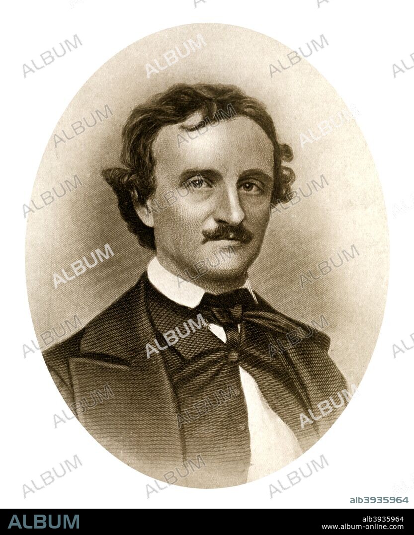 Edgar Allan Poe, American poet, short story writer, editor and critic, (1909). Poe (1809-1849) was one of the leaders of the American Romantic Movement. Supplement to The Bookman, 1909.