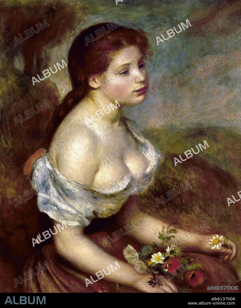 AUGUSTE RENOIR. JOVEN CON FLORES.
