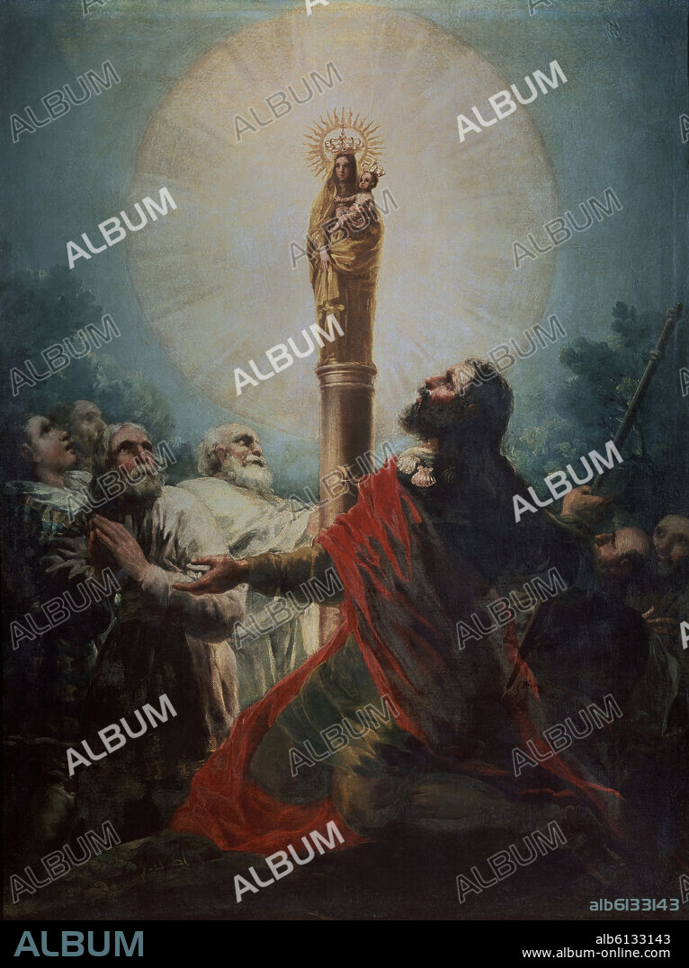 FRANCISCO DE GOYA. APARICION DE LA VIRGEN DEL PILAR A SANTIAGO - 1775 - 1780.