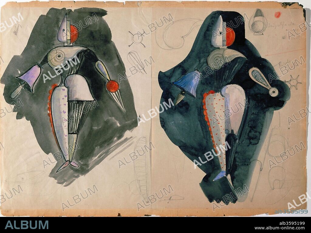 OSKAR SCHLEMMER. Costume design for the Triadic Ballet.