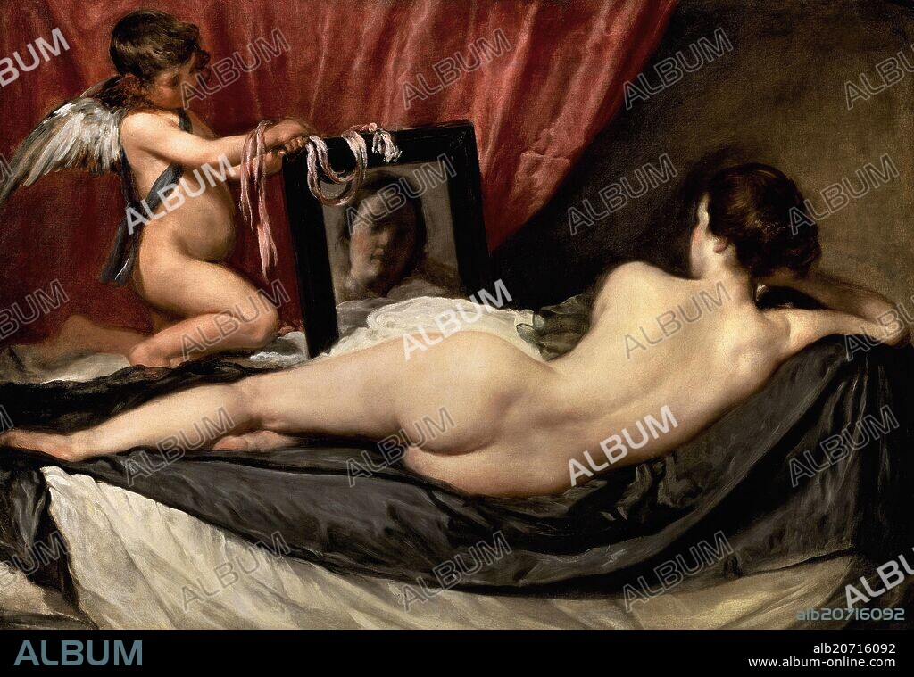 DIEGO VELAZQUEZ (1599-1660). LA VENUS DEL ESPEJO O VENUS Y CUPIDO - 1647-1651 - 122,5x177 - BARROCO ESPAÑOL.
