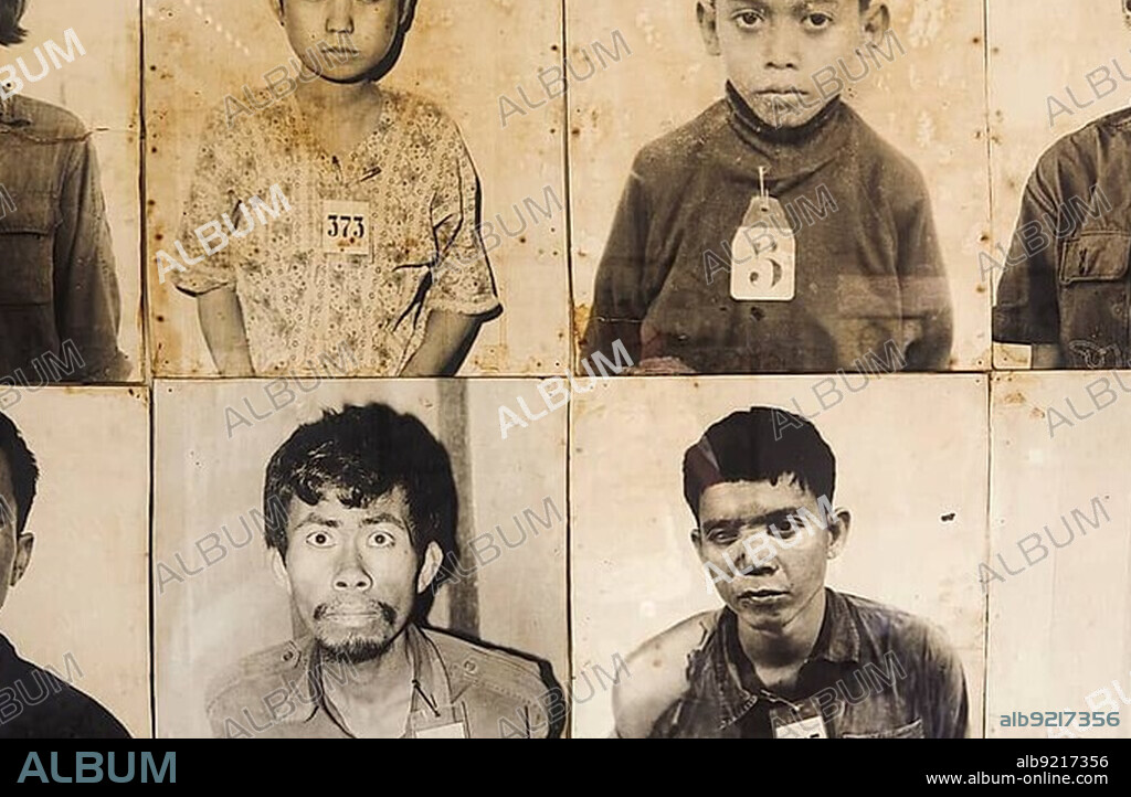 Photos of the prisoners in S21 torture prison in Phnom Penh Cambodia
