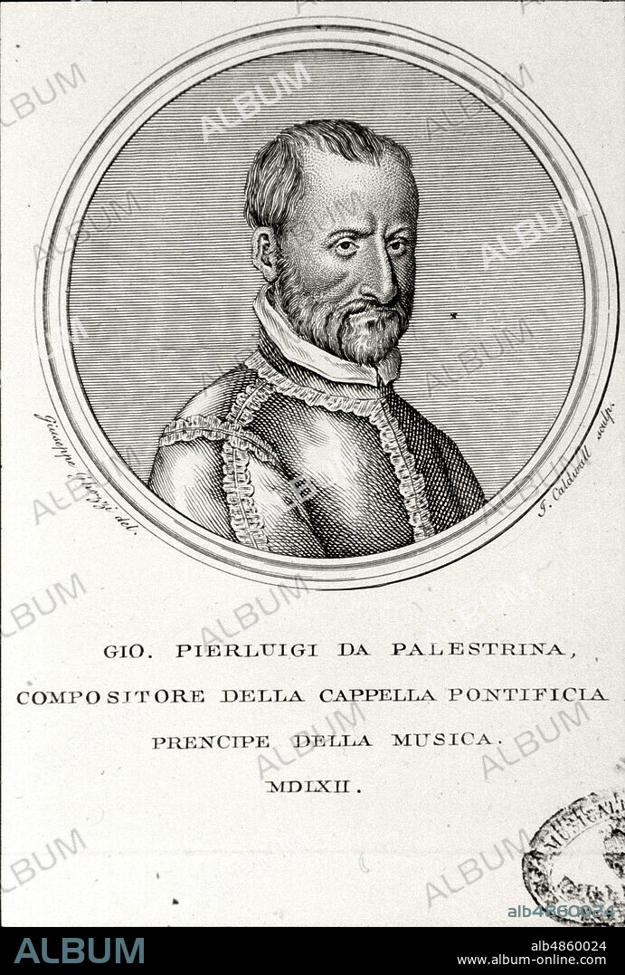 "Portrait of Giovanni Pierluigi da Palestrina". Engraving.