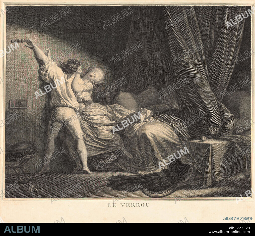 MAURICE BLOT AFTER JEAN-HONORÉ FRAGONARD. Le Verrou. Medium: engraving.