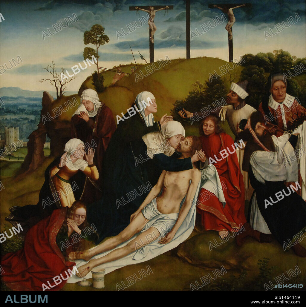 ARTE RENACIMIENTO. FLANDES. "LAMENTACION SOBRE CRISTO MUERTO" (h. 1520). Obra atribuída al pintor flamenco QUENTIN METSYS (Lovaina, 1466-Amberes, 1530), fundador de la Escuela de Amberes. Museo de Bellas Artes de Houston. Estado de Texas, Estados Unidos.