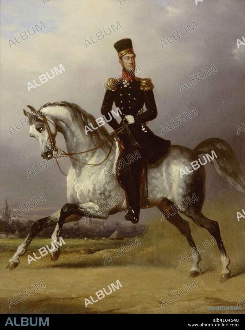 NICOLAAS PIENEMAN (attributed). Equestrian Portrait of William II, King of the Netherlands. Dating: c. 1830 - c. 1850. Place: Netherlands. Measurements: h 29.3 cm × w 23.5 cm.