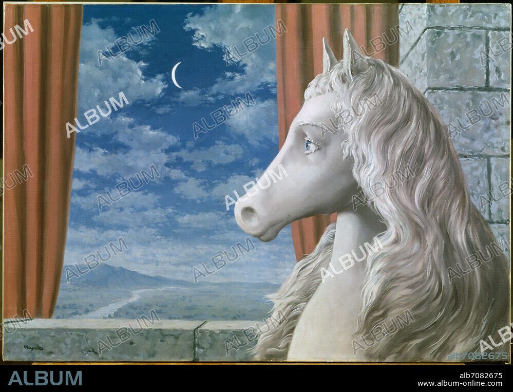RENÉ MAGRITTE. Magritte, René (born René François Ghislain Magritte), 1898 - 1967, Belgian artist. "L'agent secret" (The secret agent), 1958. Oil on canvas, 50 × 70 cm. Private collection.