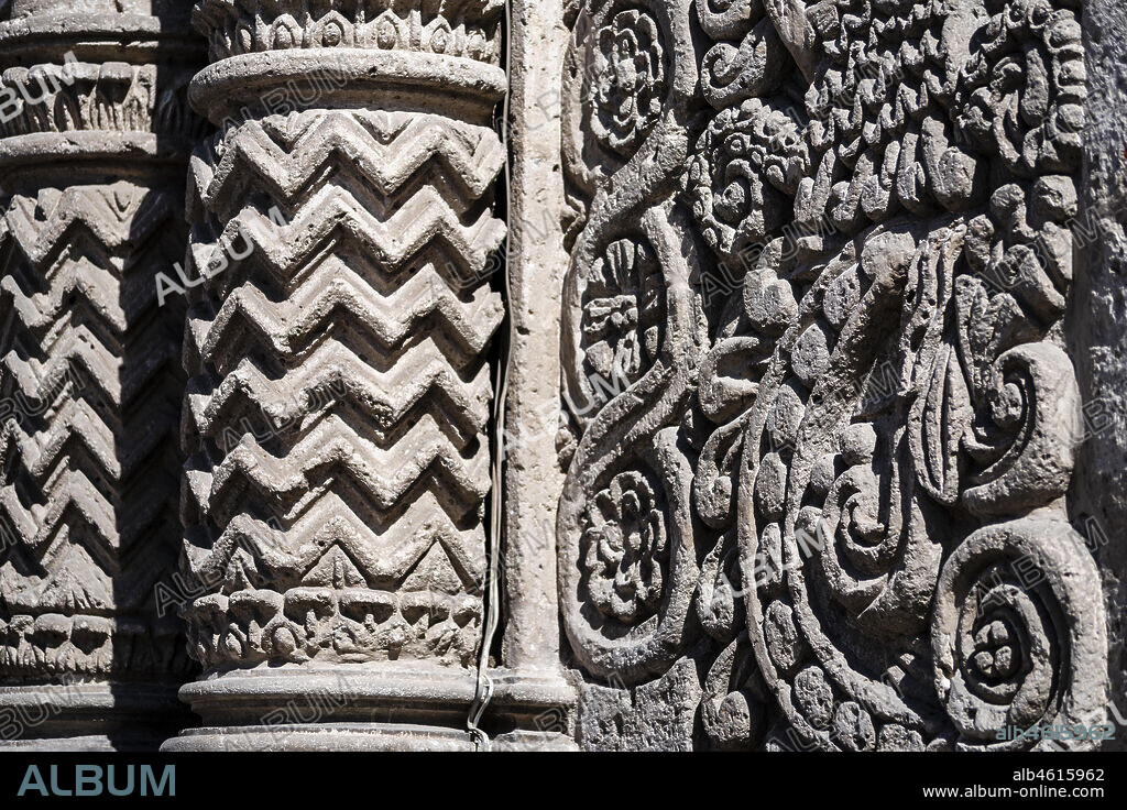 La compañia of Jesus church and the cloister (XVII century),Arequipa city,Peru,South America.