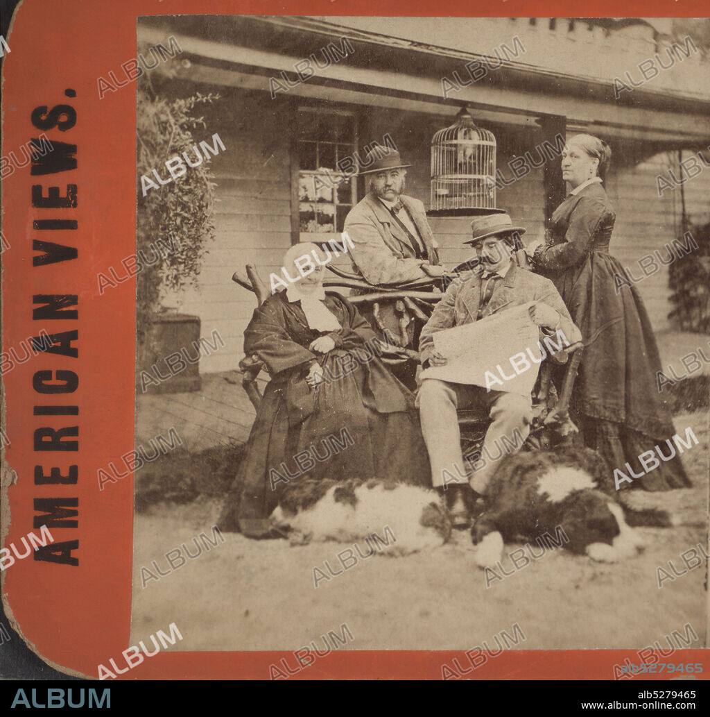 James Wallack and Family., Wallack, James William, 1791?-1864, Tourism, Families, Birdcages, Dogs, Homes and haunts, New Jersey, Long Branch (N.J.), Long Branch.