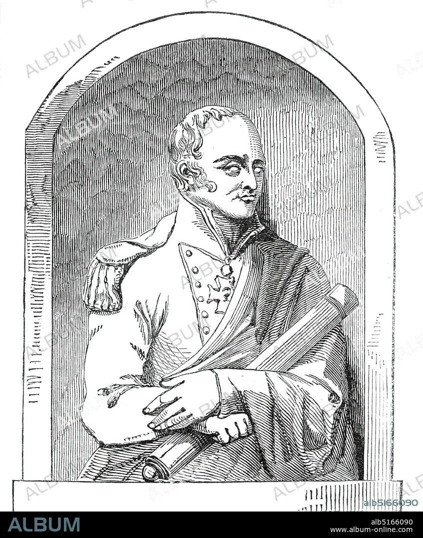 Monument to Admiral Maitland, 1845. Sculpture '...in alto relievo', by 'Mr. T. Campbell, of Great Marlborough-street, London', of British naval officer, Rear-Admiral Sir Frederick Lewis Maitland. 'A beautiful white marble monument has just been placed in the chapel of the Dockyard at Portsmouth, to the memory of Sir Frederick Lewis Maitland...With other circumstances which have attached fame and honour to the name of the gallant deceased is associated one which must hand down his name to posterity, as connected with the most remarkable events of modem times; we allude to the fact of Napoleon having surrendered to him, on board the Bellerophon, 78, after the disastrous affair of Waterloo, when off Rochfort, on the 15th of July, 1815...'. From "Illustrated London News", 1845, Vol VII.