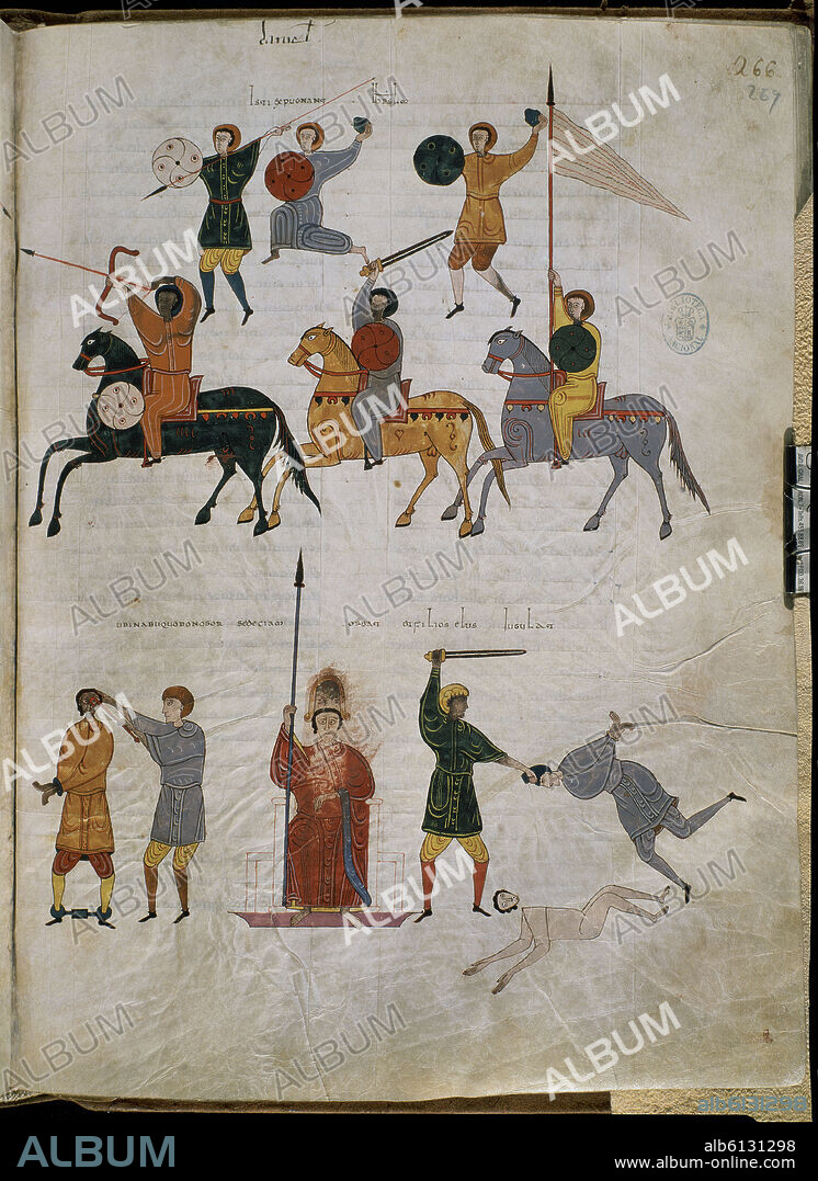 BEATO DE LIEBANA. BEATO DE FERNANDO I-COMENTARIOS AL APOCALIPSIS-S XI- F 266- SIG 14-1-NABUCODONOSOR ATACA JERUSALEN.