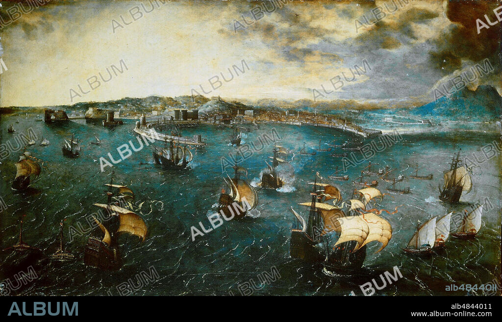 BRUEGEL (BRUEGHEL), PIETER, THE ELDER. View of the bay of Naples.