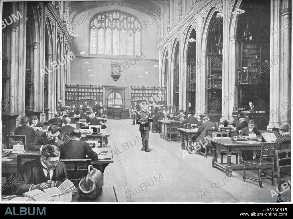 Reading room, Guildhall Library, City of London, c1903 (1903). The Guildhall library was founded in c1420 under the terms of the will of Lord Mayor Dick Whittington. From Living London, Vol. III, by George R. Sims. [Cassell and Company, Limited, London, Paris, New York & Melbourne, 1903].