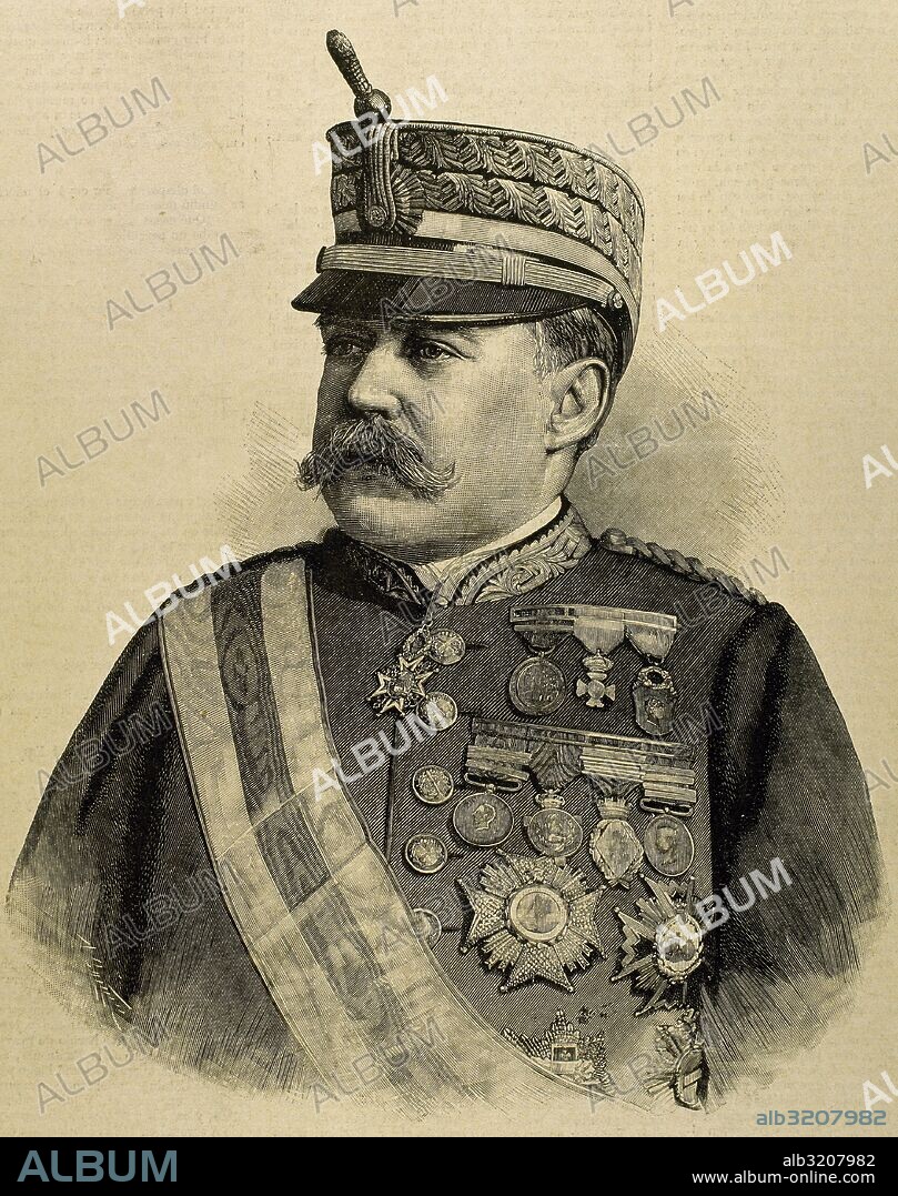 POLAVIEJA, Camilo García Polavieja y del Castillo, marqués de (Madrid, 1838-Madrid,1914). Militar y político español. Destinado a Cuba, regresó a la Península en 1873 para combatir contra los carlistas. En 1890 fue designado por Cánovas gobernador y capitán general de Cuba. Tras serle concedido el marquesado (1895), marchó a Filipinas (1896) como gobernador y capitán general. Grabado por Carretero. La Ilustración Española y Americana, 1892.
