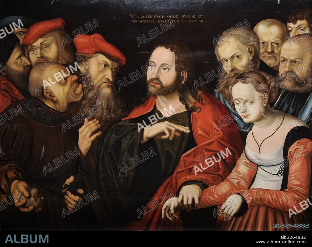 Seguidor de Lucas Cranach el Viejo (s. XVI). Cristo y la mujer adúltera, 1531. Galería Nacional. Museo Nacional de Arte, Arquitectura y Diseño. Oslo. Noruega.