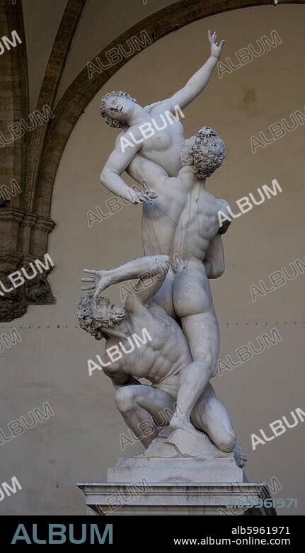 Bologna, Giovanni da, auch Giambologna, eigentl. Jean de Boulogne, 1529-1608. "Der Raub der Sabinerinnen", 1581/83. Marmor. Florenz, Loggia dei Lanzi.