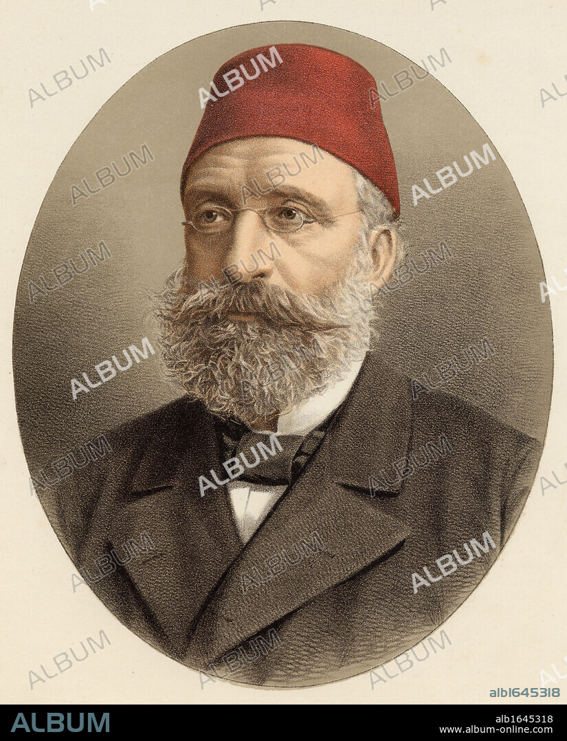 Midhat Pasha or Pasa,1822-1883. Ottoman Grand Vizier. From a photograph by Adele.