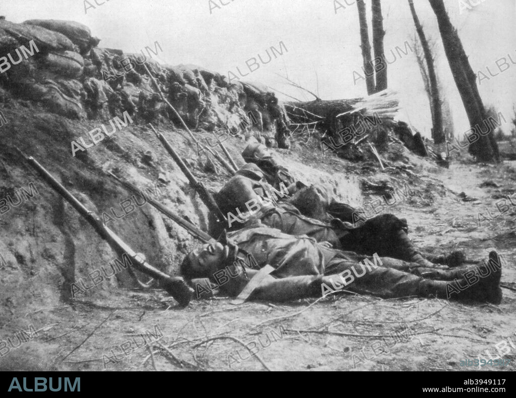 French Zouave infantry killed by gas, Second Battle of Ypres, Belgium, 22 April 1915. On 22 April 1915 the Germans released 168 tons of chlorine gas over a four mile front, in the first gas attack of the war. Initially French and Algerian troops (Zouaves) of the 45th and 78th Divisions were attacked with the gas, inflicting heavy casualties and causing widespread panic, with the survivors abandoning their positions. Although the Allies initially condemned the attack as barbaric, by the end of the war both sides had made extensive use of poison gas.