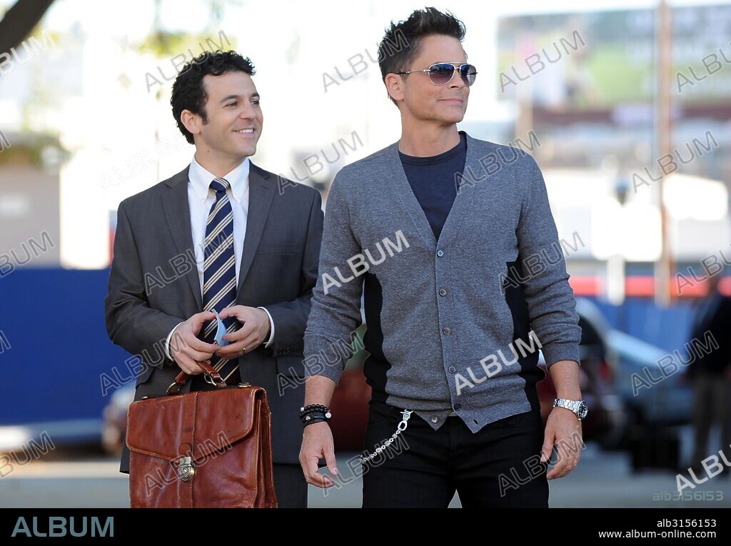 FRED SAVAGE and ROB LOWE in THE GRINDER, 2015, directed by JAKE KASDAN and JAMIE BABBIT. Copyright FOX NETWORK.