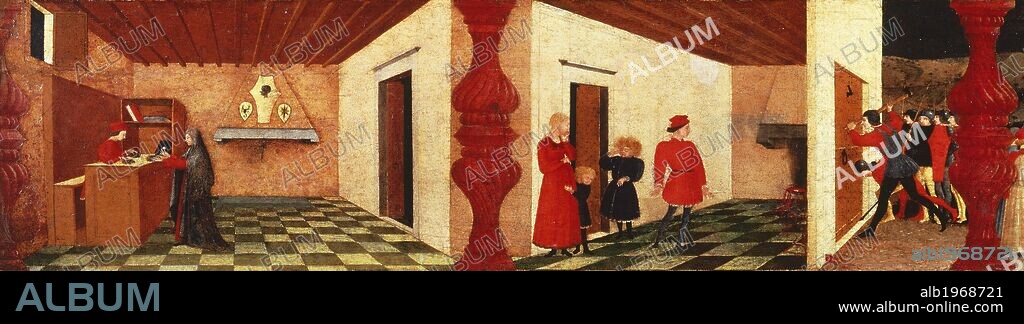History of the desecration of the consecrated host, by Paolo Uccello (1397-1475). Detail.