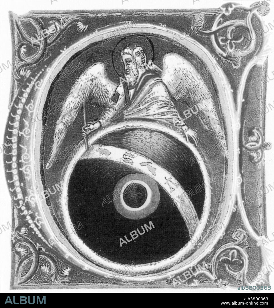 God painting the Zodiac signs: astrology was integrated within Christianity by the theory that God used the stars and planets as intermediaries to govern his creation, and therefore that he created the Zodiac and gave the signs their various qualities.