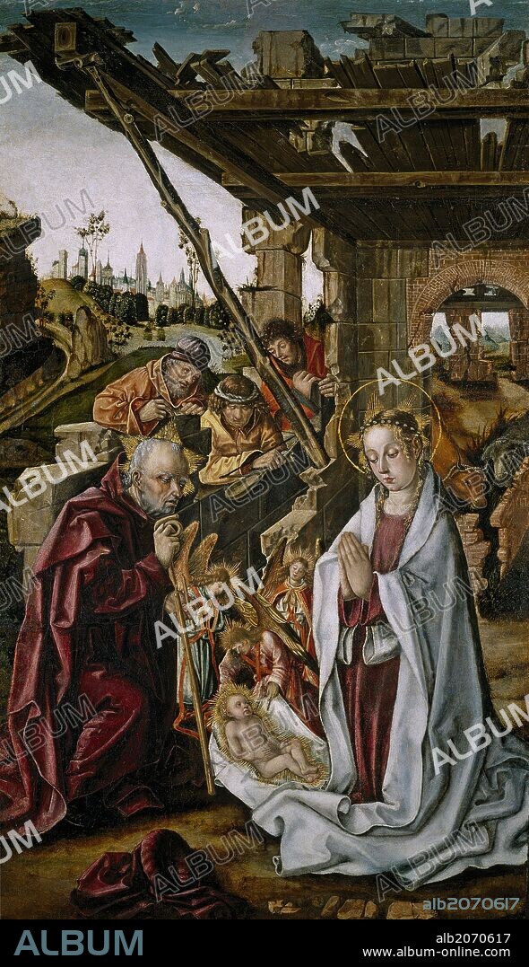 Francisco de Osona; Rodrigo de Osona / 'La Natividad', Hacia 1500, Escuela Española, Óleo sobre Tabla, 78 cm x 44 cm, P02834.