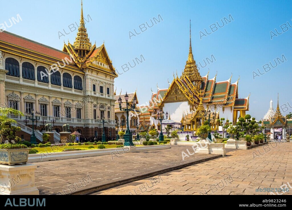 The Grand Palace is a complex of buildings at the heart of Bangkok; Thailand. The palace has been the official residence of the Kings of Siam. This is the Phra Thinang Chakri Maha Prasat building.