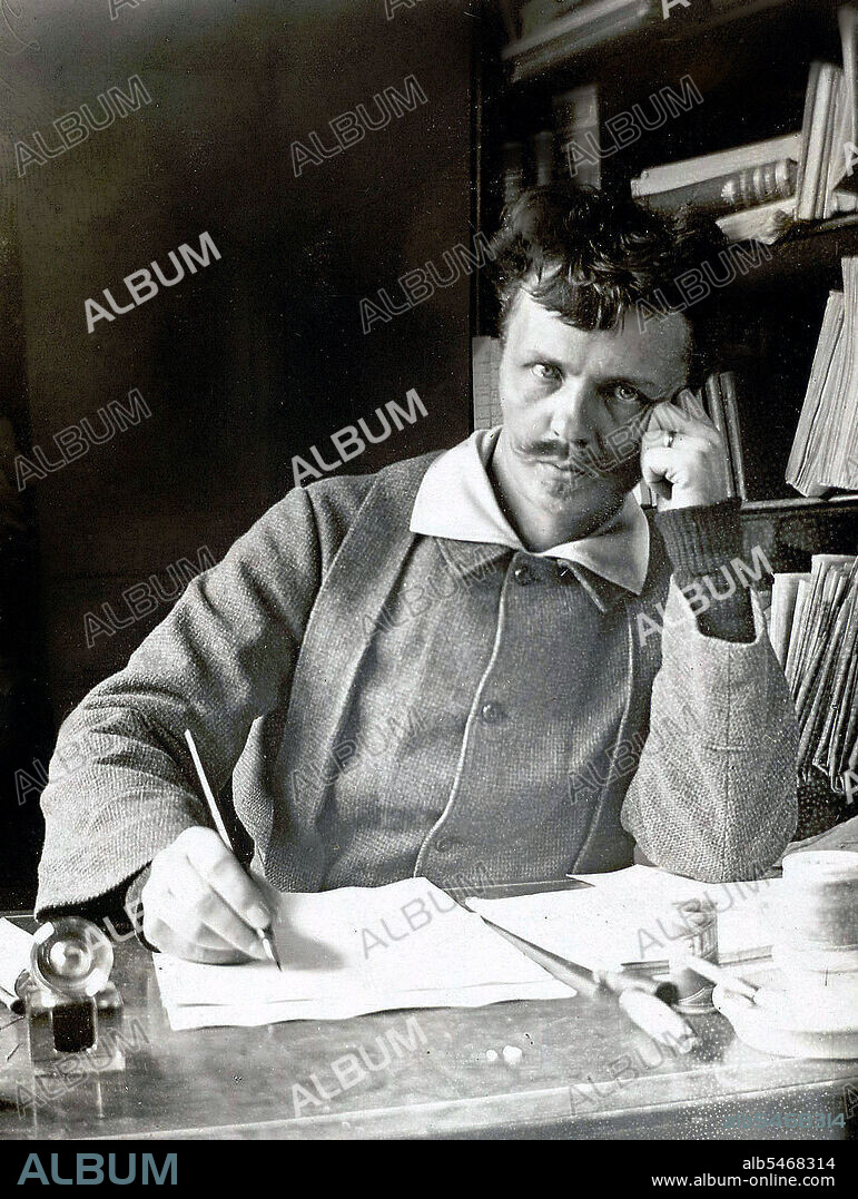 Swedish author August Strindberg. Self-portrait in Gersau, Switzerland circa 1886 self-portrait.
