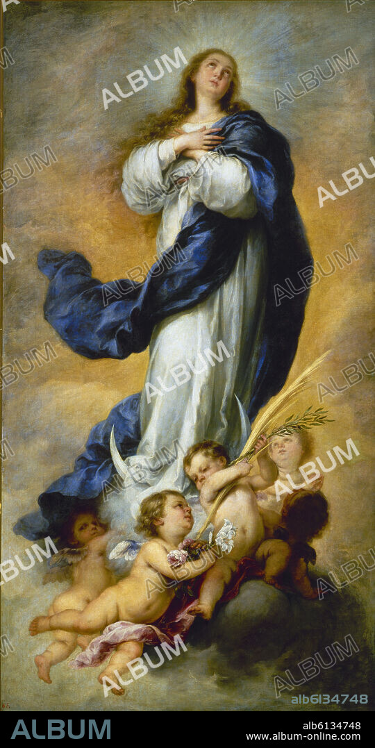 BARTOLOMÉ ESTEBAN MURILLO. LA INMACULADA CONCEPCION DE ARANJUEZ - 1670-1680 - OLEO/LIENZO - 222x118 cm - NP 974 - BARROCO ESPAÑOL.