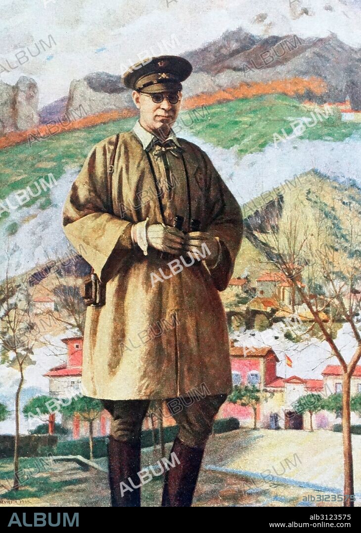 General Emilio Mola (June 9, 1887 – June 3, 1937) Spanish Nationalist commander during the Spanish Civil War. Portrait by Santiago Martinez.