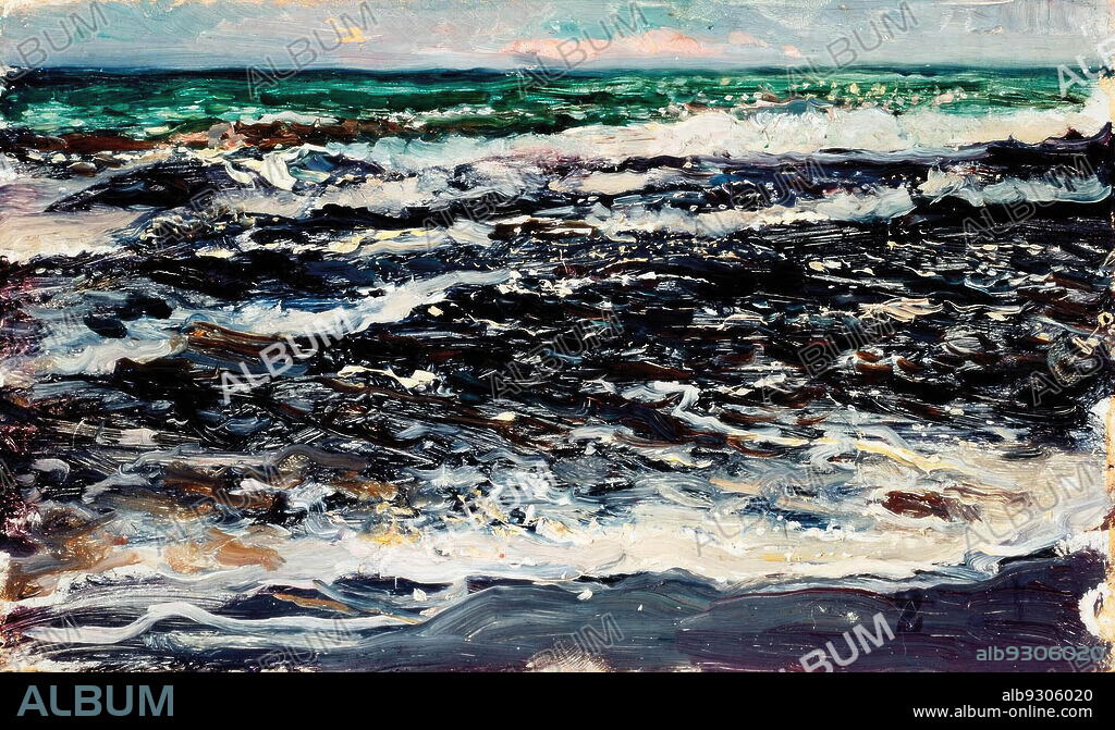 JOAQUIN SOROLLA Y BASTIDA. Joaquín Sorolla/ Mar de Valencia,  1905. Óleo sobre lienzo.