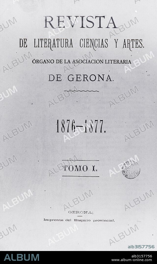 REVISTA DE LITERATURA. ORGANO DE LA ASOCIACION LITERARIA DE GERONA.