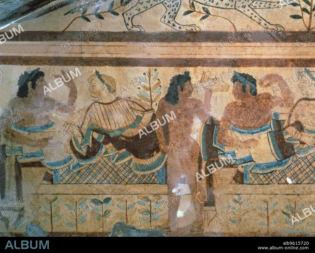 Tomb of the Leopards, fresco with a symposium scene.