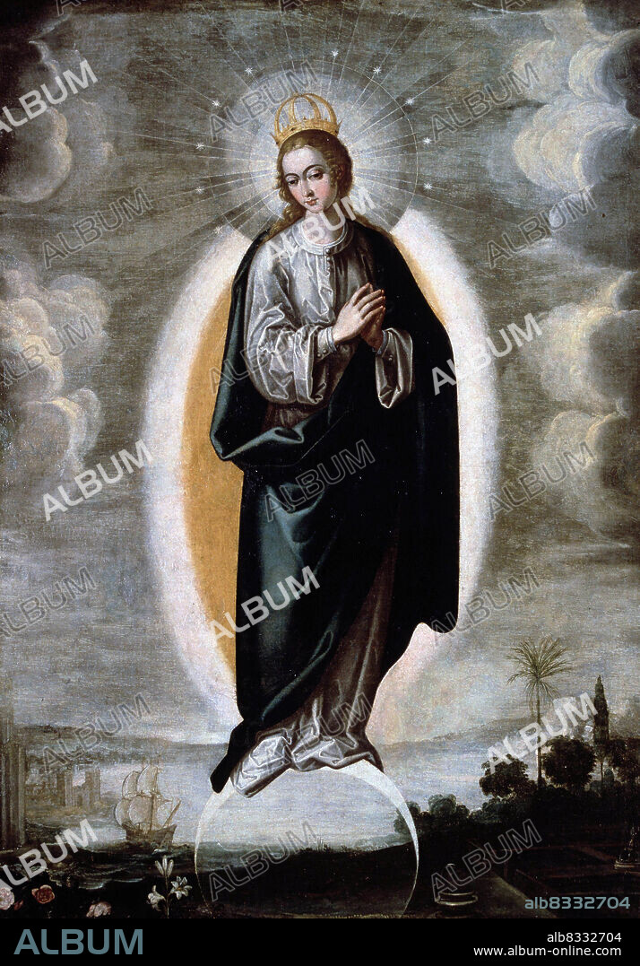 FRANCISCO PACHECO. PACHECO , FRANCISCO. PINTOR ESPAÑOL . SANLUCAR DE BARRAMEDA 1564 - 1654. " INMACULADA CONCEPCION ". PALACIO ARZOBISPAL . SEVILLA VIRGEN MARIA.