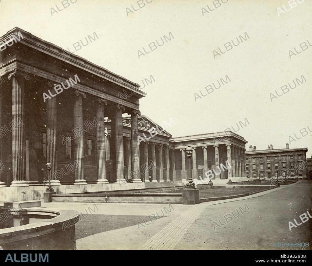 Exterior of the British Museum, Great Russell Street, London, 1887. The British Museum was built in 1823-1852 in a Classical style to designs by Sir Robert Smirke to house the growing national collection.