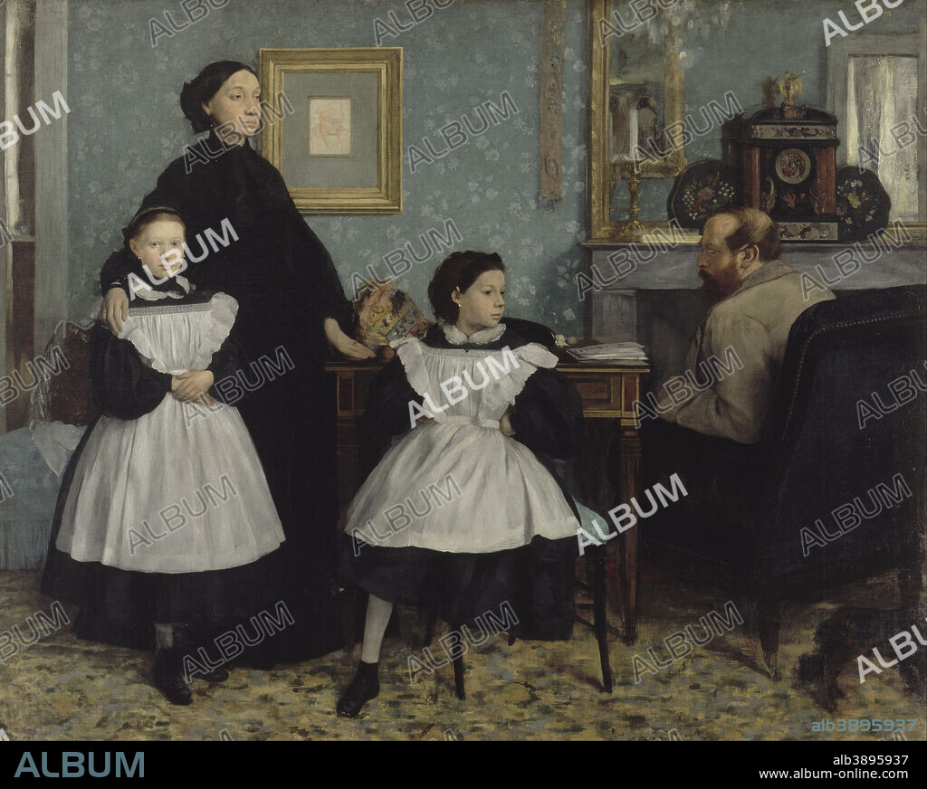 EDGAR DEGAS. La Famille Bellelli The Bellelli Family. Date/Period: 1858 - 1869. Painting. Oil on canvas. Height: 2,000 mm (78.74 in); Width: 2,500 mm (98.42 in).