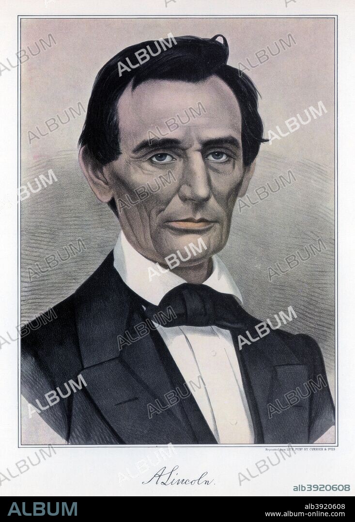 Abraham Lincoln, sixteenth President of the United States, 19th century. Lincoln (1809-1865) joined the Republican party in 1858 and was elected president two years later. In 1863, he proclaimed the emancipation of all slaves in the southern Confederate states and later that year restated his anti-slavery views in the Gettysburg Address. During his 1864 campaign for re-election, he embraced the abolition of slavery. He was infamously shot by actor John Wilkes Booth whilst attending the theatre in 1865.