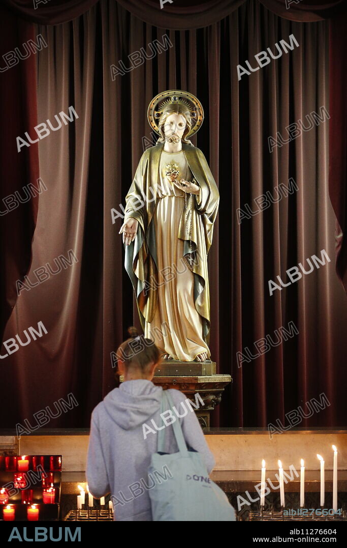 Jesus Sacred Heart, St. Petrus and St. Paulus Church, Knokke-Heist, West Flanders, Belgium, Europe.