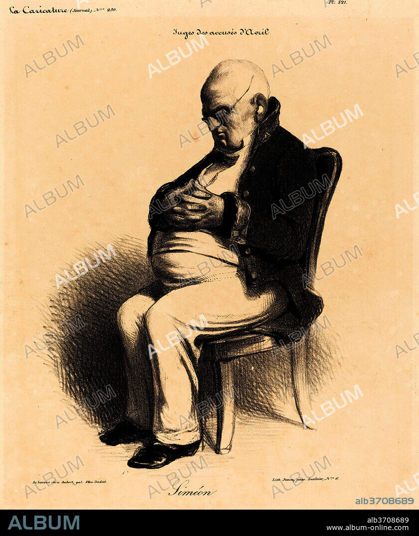 HONORé DAUMIER. Comte J.-Jérome Siméon. Dated: 1835. Medium: lithograph.