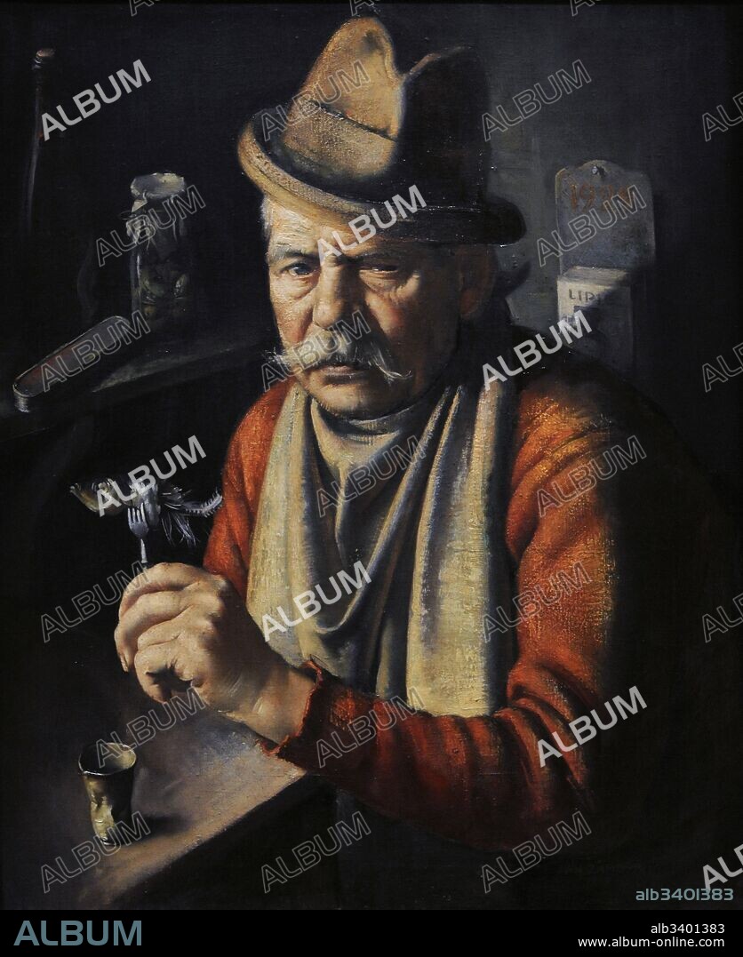 Jan Zamoyski (1901-1986). Polish painter. Man with a Fish (Zakouska), 1929. Silesian Museum. Katowice. Poland.
