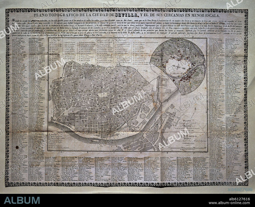 PLANO TOPOGRAFICO DE SEVILLA Y SUS CERCANIAS-S XVIII.