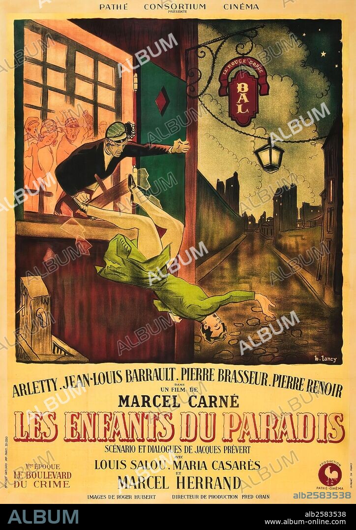 Poster of CHILDREN OF PARADISE, 1945 (LES ENFANTS DU PARADIS), directed by MARCEL CARNE. Copyright PATHE.