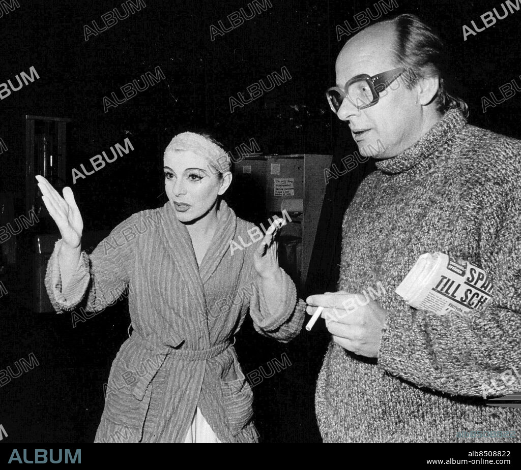Stockholm 1975-10-09. Skådespelerskan Jane Friedmann och regissören Göran O. Eriksson. Foto: Gunnar Lantz / SvD / TT / kod 12014.