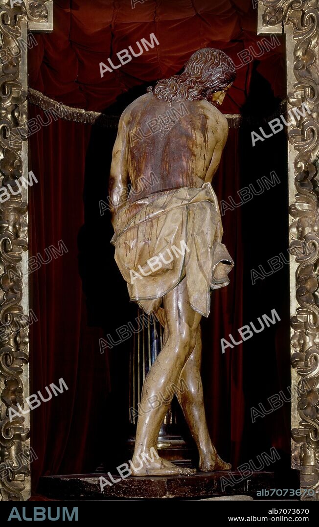 GREGORIO FERNANDEZ. CRISTO ATADO A LA COLUMNA - S XVII - BARROCO ESPAÑOL - MADERA POLICROMADA.