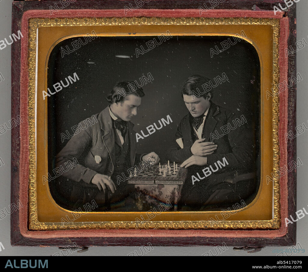 CHARLES RICHARD MEADE and HENRY W. MEADE. Untitled (Two Men Playing Chess), 1852. Daguerreotype.