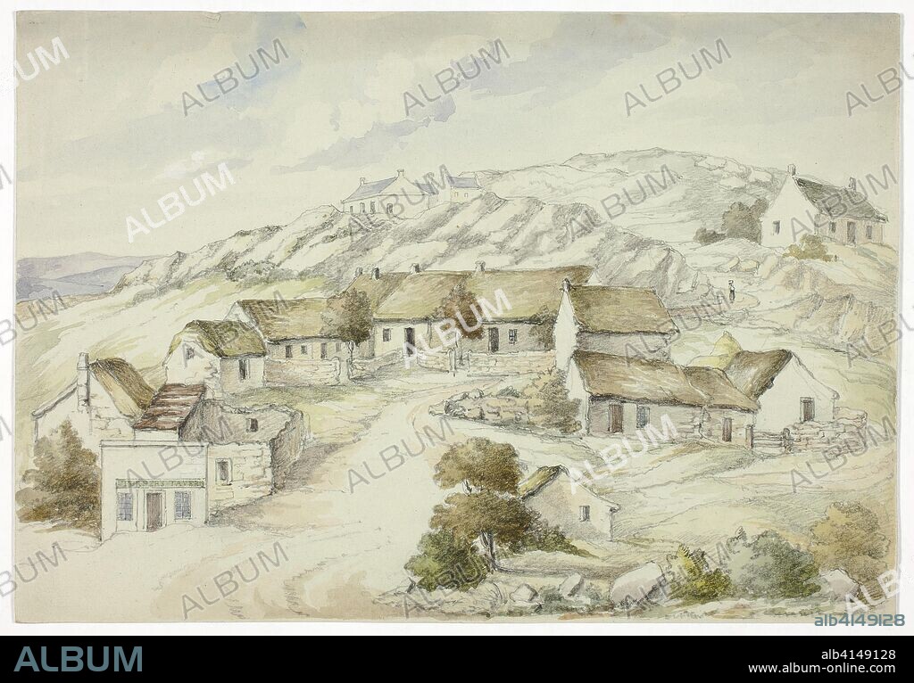 Kilkenny Village from the Rocks. Elizabeth Murray; English, c. 1815-1882. Date: 1843. Dimensions: 176 mm × 254 mm. Watercolor with traces of white gouache over graphite on gray wove paper. Origin: England.