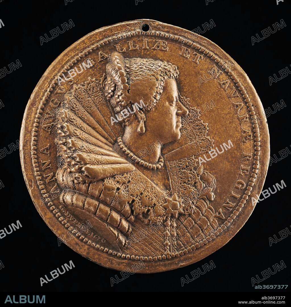 GUILLAUME DUPRé. Anne of Austria, 1601-1666, Wife of King Louis XIII of France 1615 [reverse]. Dated: 1620. Dimensions: overall (diameter): 6.6 cm (2 5/8 in.)  gross weight: 85.15 gr (0.188 lb.)  axis: 12:00. Medium: bronze.