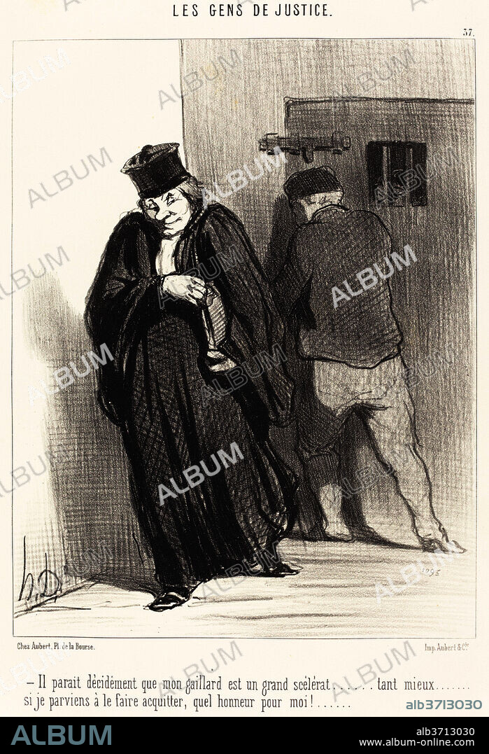 HONORé DAUMIER. Il parait... que mon gaillard est un grand scélérat... Dated: 1848. Medium: lithograph.