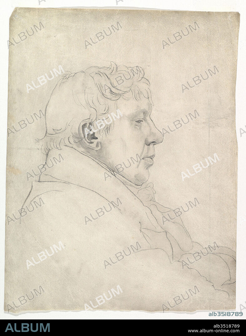 Portrait of a Man in Profile, 19th century, Graphite, sheet: 18 1/2 x 14 in. (47 x 35.6 cm), Drawings, Cornelius Varley (British, London 1781–1873 London), Before photography was invented, artists often used optical tools for assistance. Cornelius Varley, who was a skilled draftsman, watercolorist, and instrument maker, tried the Camera Lucida when it was invented in 1806 but found it wanting.